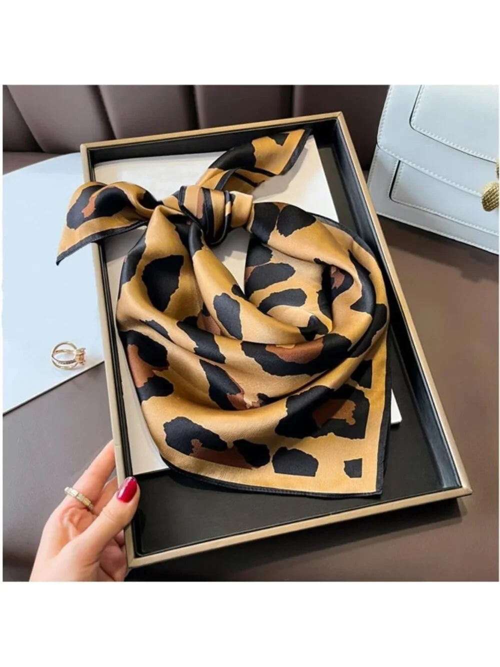 100% Mulberry Silk Square Hair Scarf for Women | 26x26